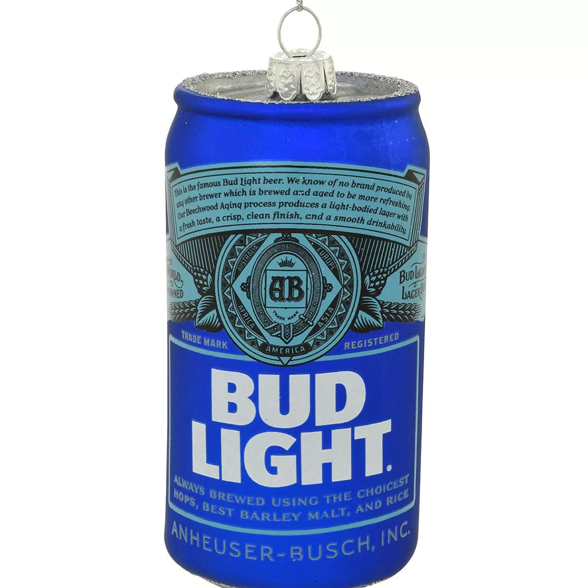 Bronner's Christmas Wonderland Bud Light Beer Can Glass Ornament> Food, Drinks, & Cooking