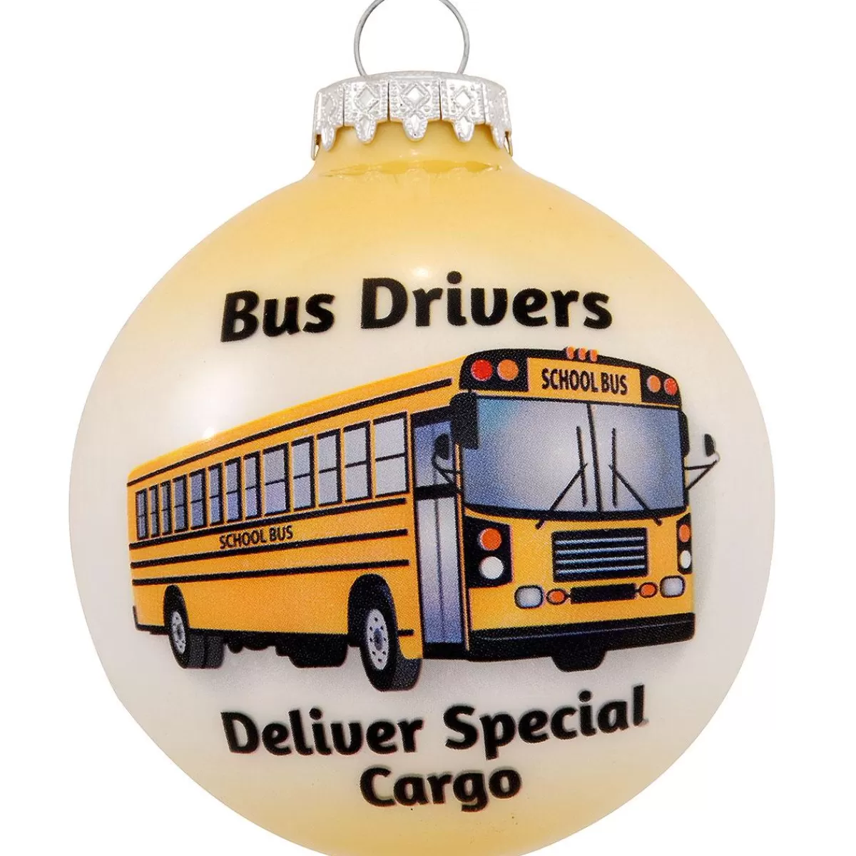 Bronner's Christmas Wonderland Bus Drivers Deliver Special Cargo Glass Ornament | School, Teachers, & Graduation