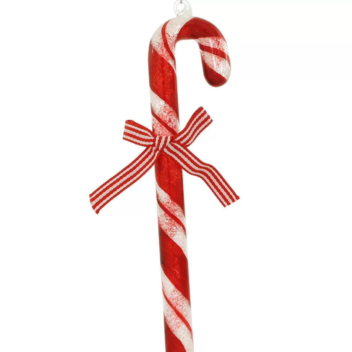 Bronner's Christmas Wonderland Candy Cane 7 Inch Spun Glass Ornament> Food, Drinks, & Cooking