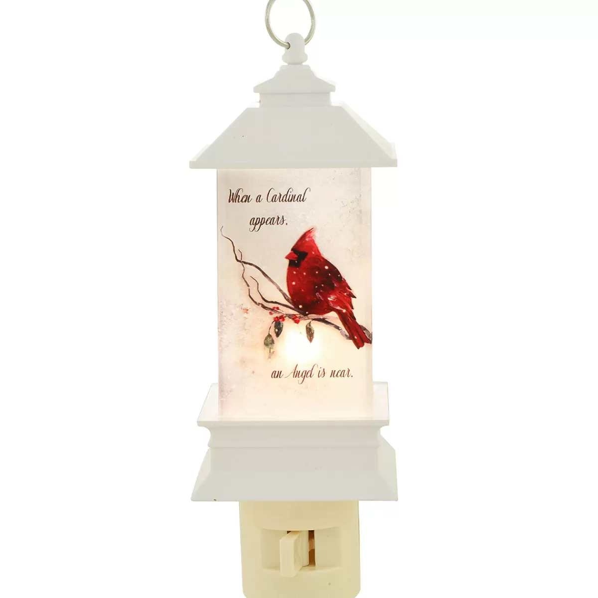 Bronner's Christmas Wonderland Cardinal Angel Lantern Night Light | Religious