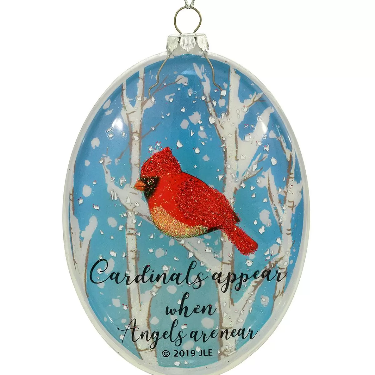 Bronner's Christmas Wonderland Cardinal Disc Glass Ornament With Sentiment> In Memory Of