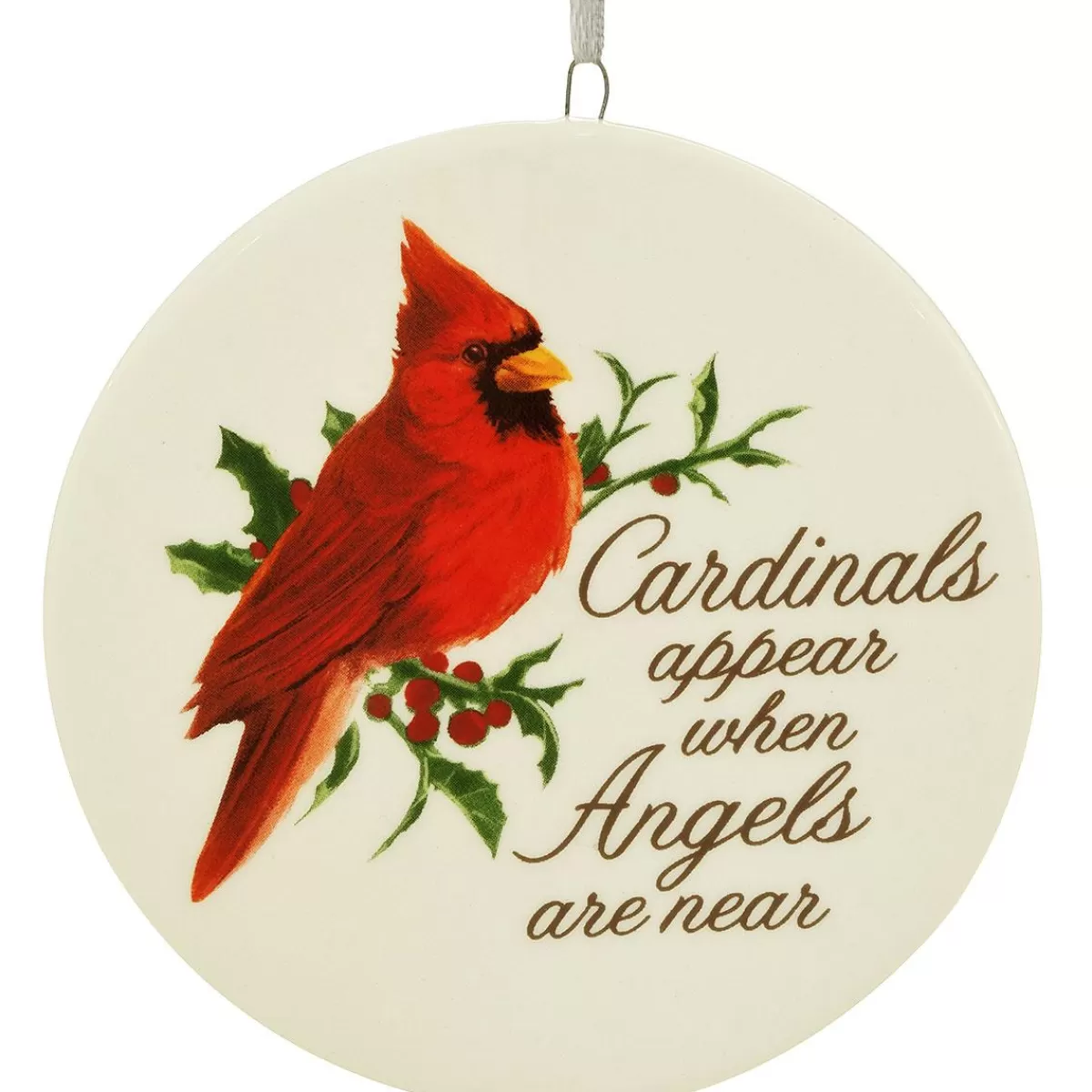 Bronner's Christmas Wonderland Cardinal Joy Ceramic Disc Ornament> In Memory Of