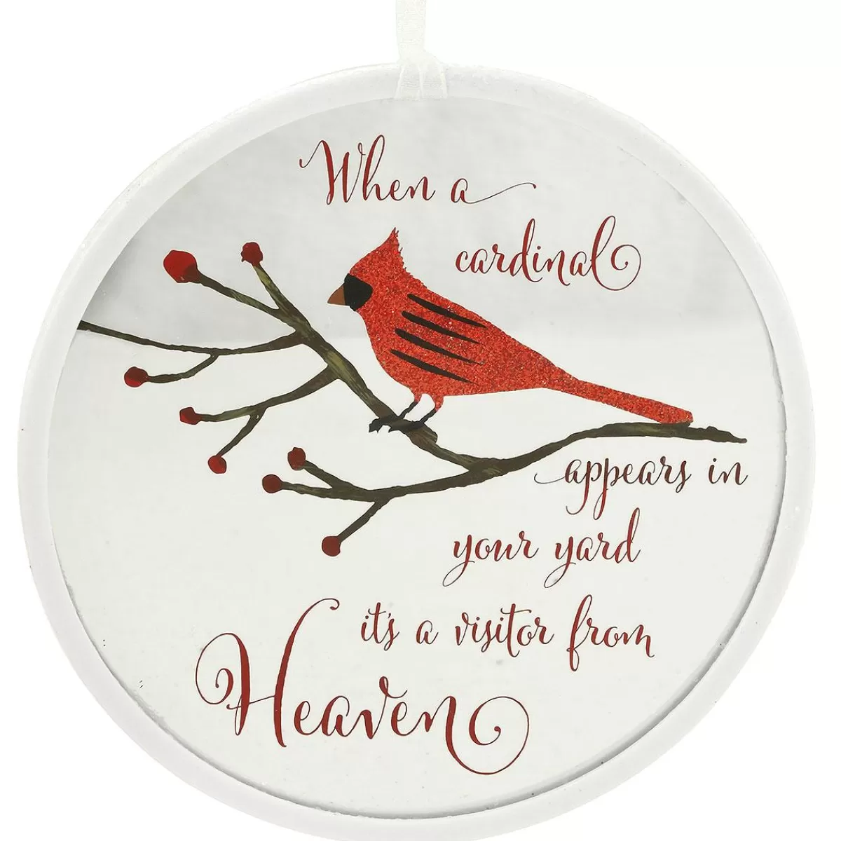 Bronner's Christmas Wonderland Cardinal Memorial Disc Ornament> In Memory Of