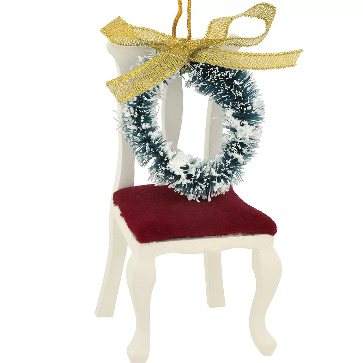 Bronner's Christmas Wonderland Chair With Wreath Memorial Ornament> In Memory Of