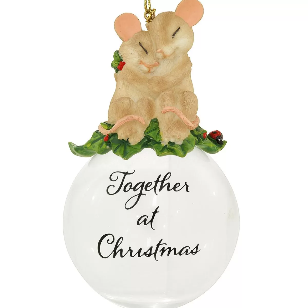 Bronner's Christmas Wonderland Charming Tails Hugging Mice Ornament> Love, Wedding, & Anniversary