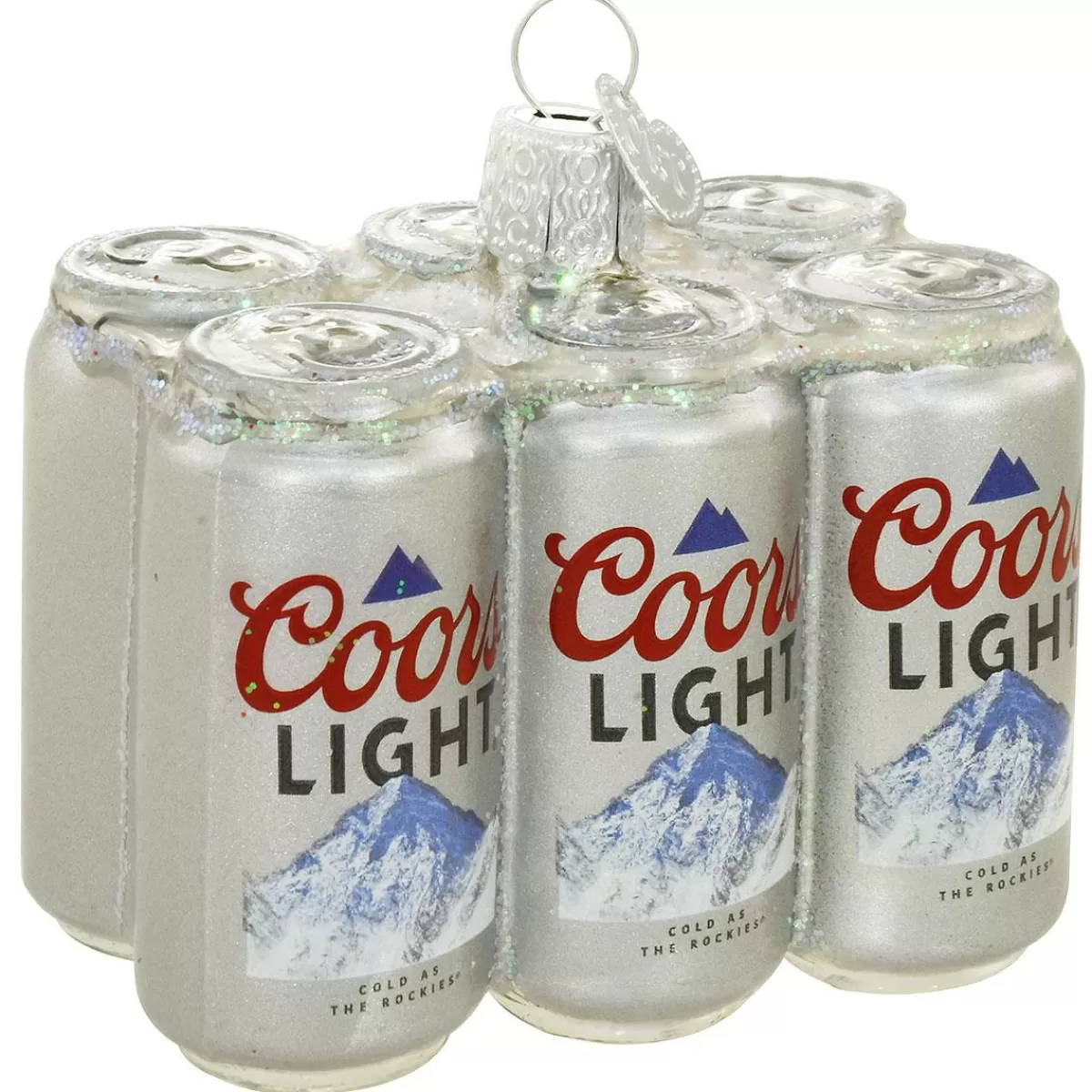 Bronner's Christmas Wonderland Coors Light Six Pack Glass Ornament> Food, Drinks, & Cooking