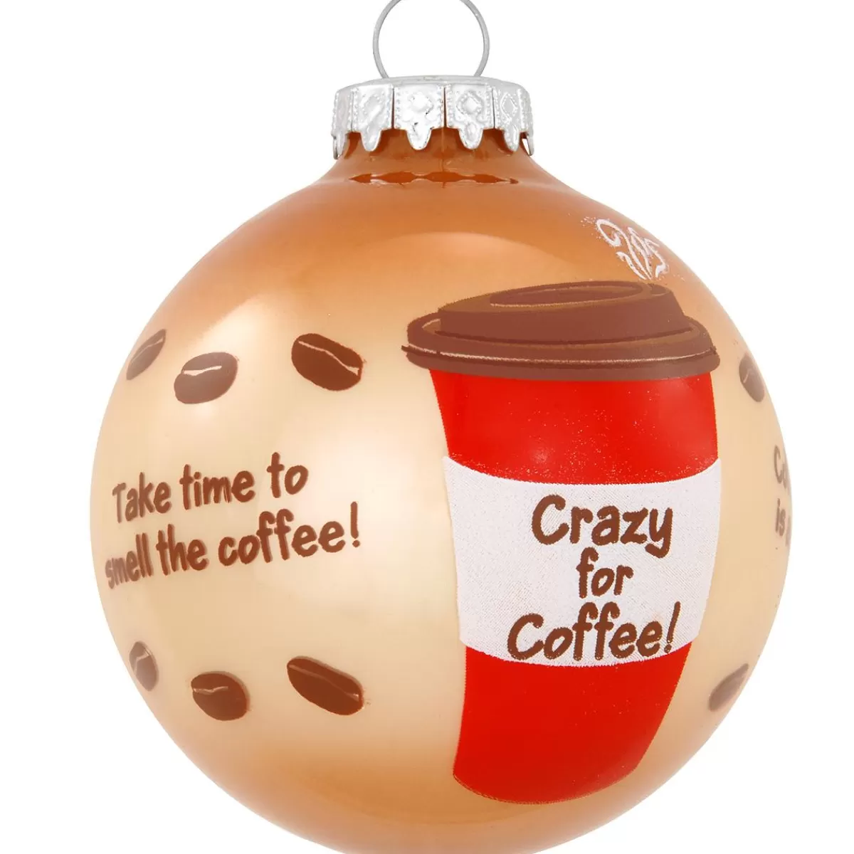 Bronner's Christmas Wonderland Crazy For Coffee Glass Ornament> Food, Drinks, & Cooking