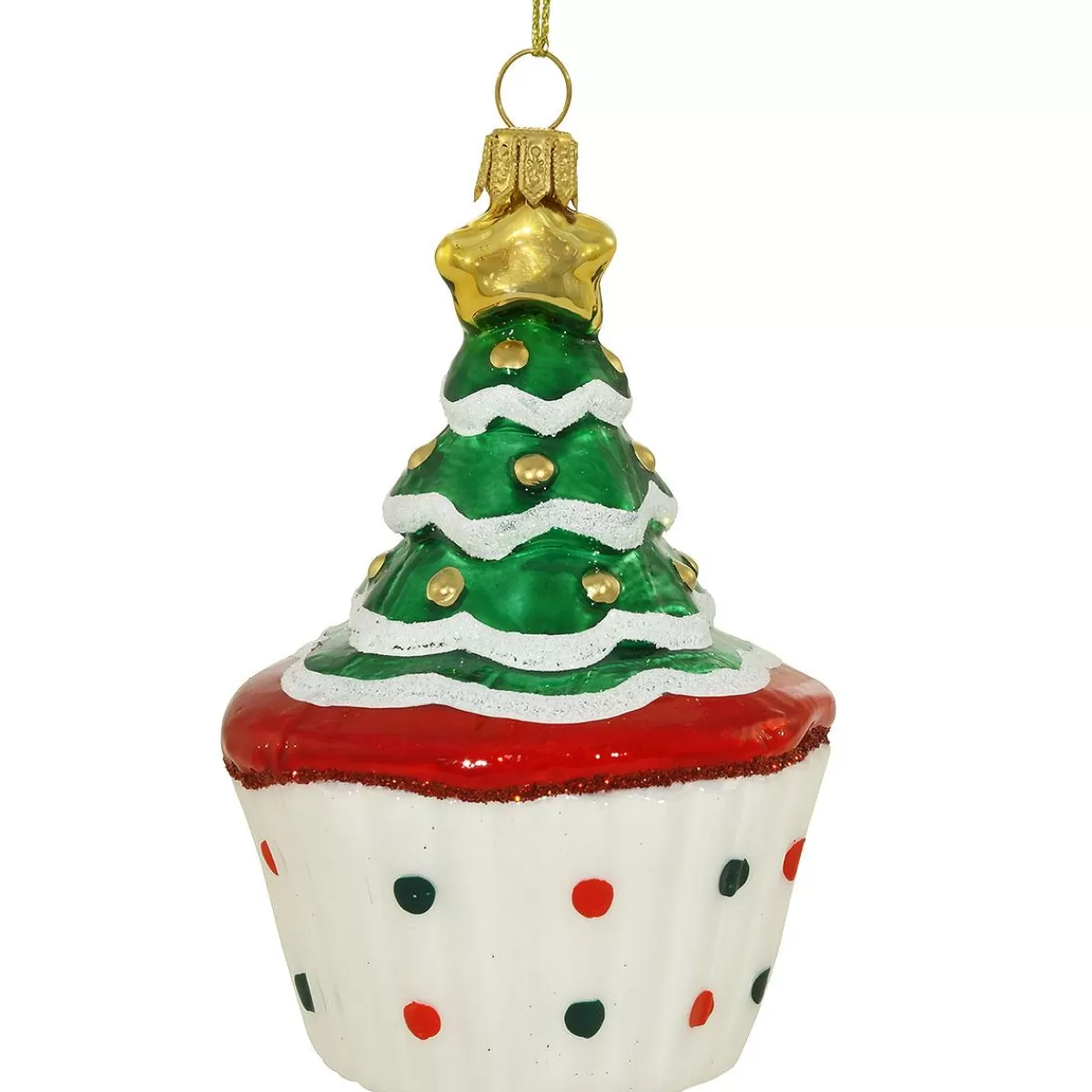 Bronner's Christmas Wonderland Cupcake With Christmas Tree Ornament> Food, Drinks, & Cooking