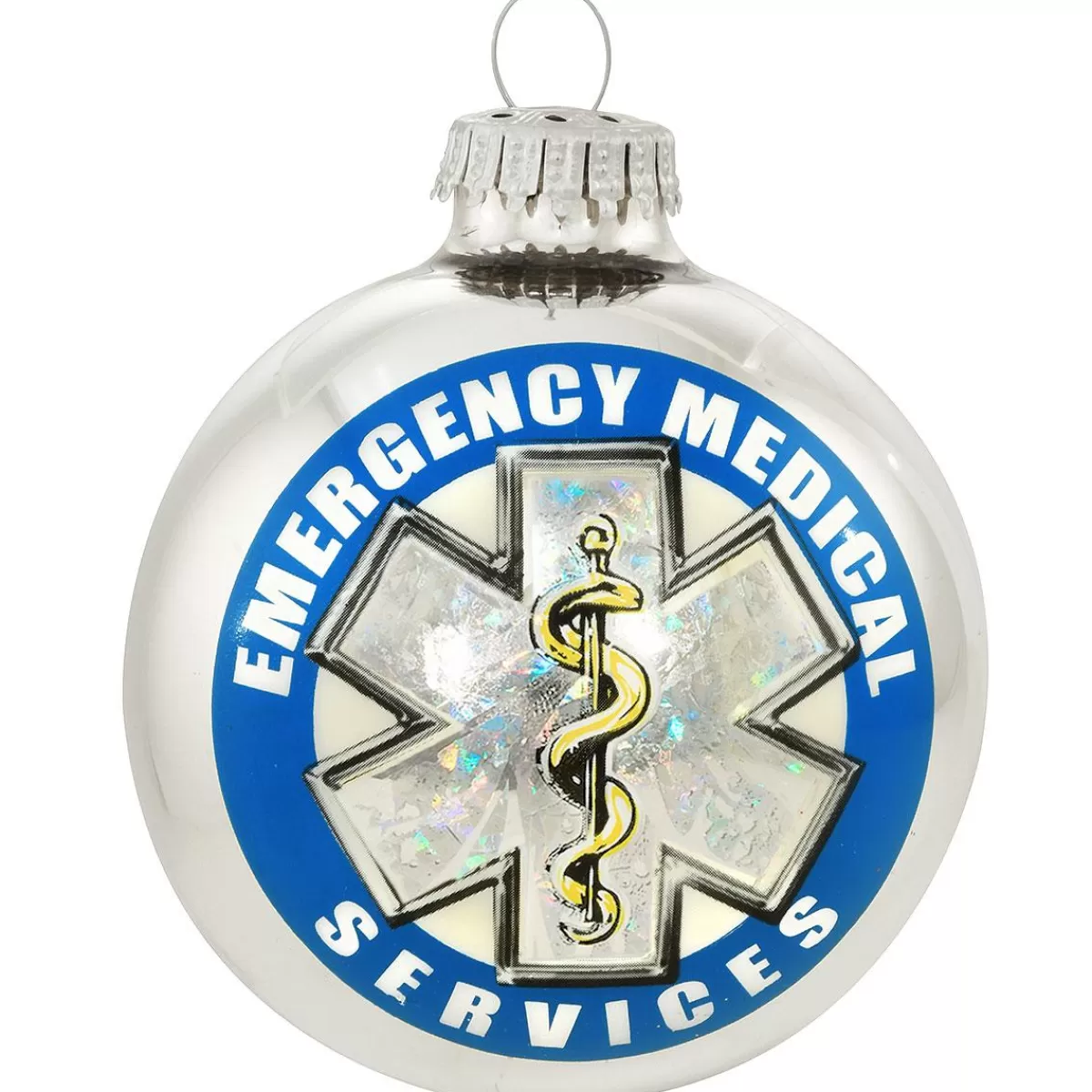 Bronner's Christmas Wonderland Emergency Medical Services Glass Ornament> Hobbies & Occupations