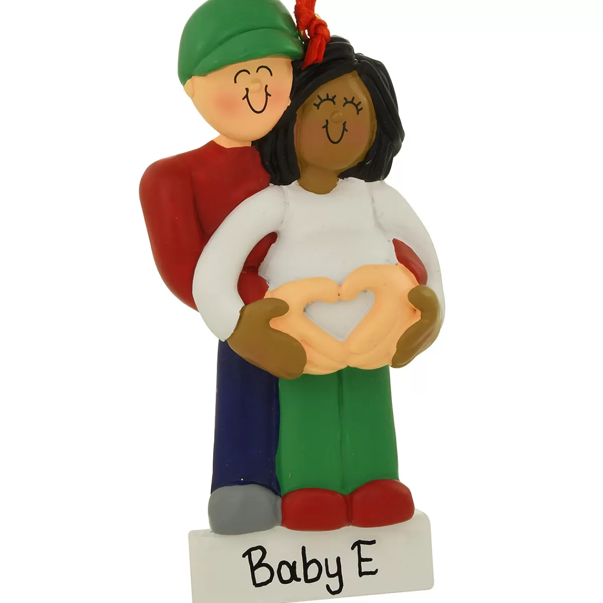 Bronner's Christmas Wonderland Expecting Biracial Couple, Male And African American Female | Ornaments