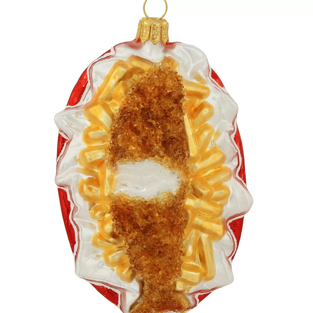 Bronner's Christmas Wonderland Fish And Chips Glass Ornament> Food, Drinks, & Cooking