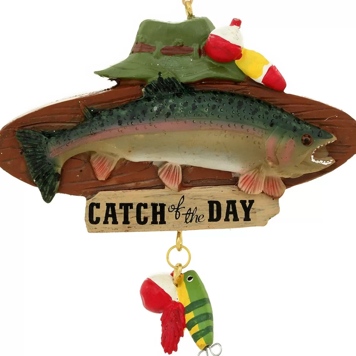 Bronner's Christmas Wonderland Fishing Catch Of Day Resin Ornament> Hunting & Fishing