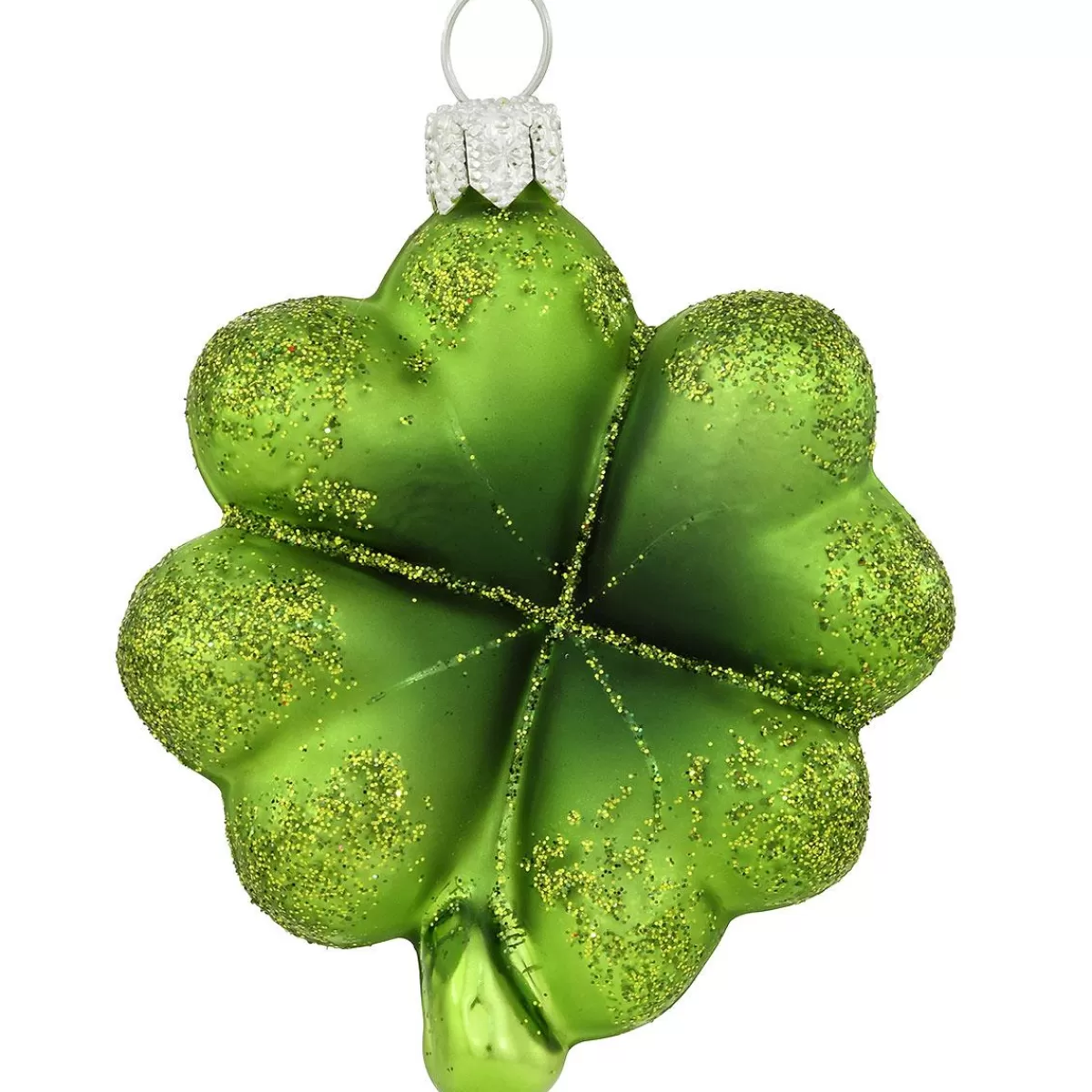 Bronner's Christmas Wonderland Four-Leaf Clover Glass Ornament> Outdoors, Camping, & Nature