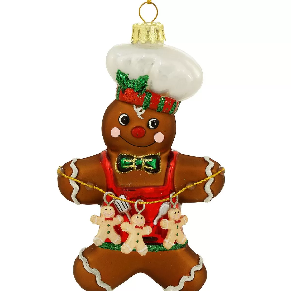 Bronner's Christmas Wonderland Gingerbread Chef Glass Ornament> Food, Drinks, & Cooking