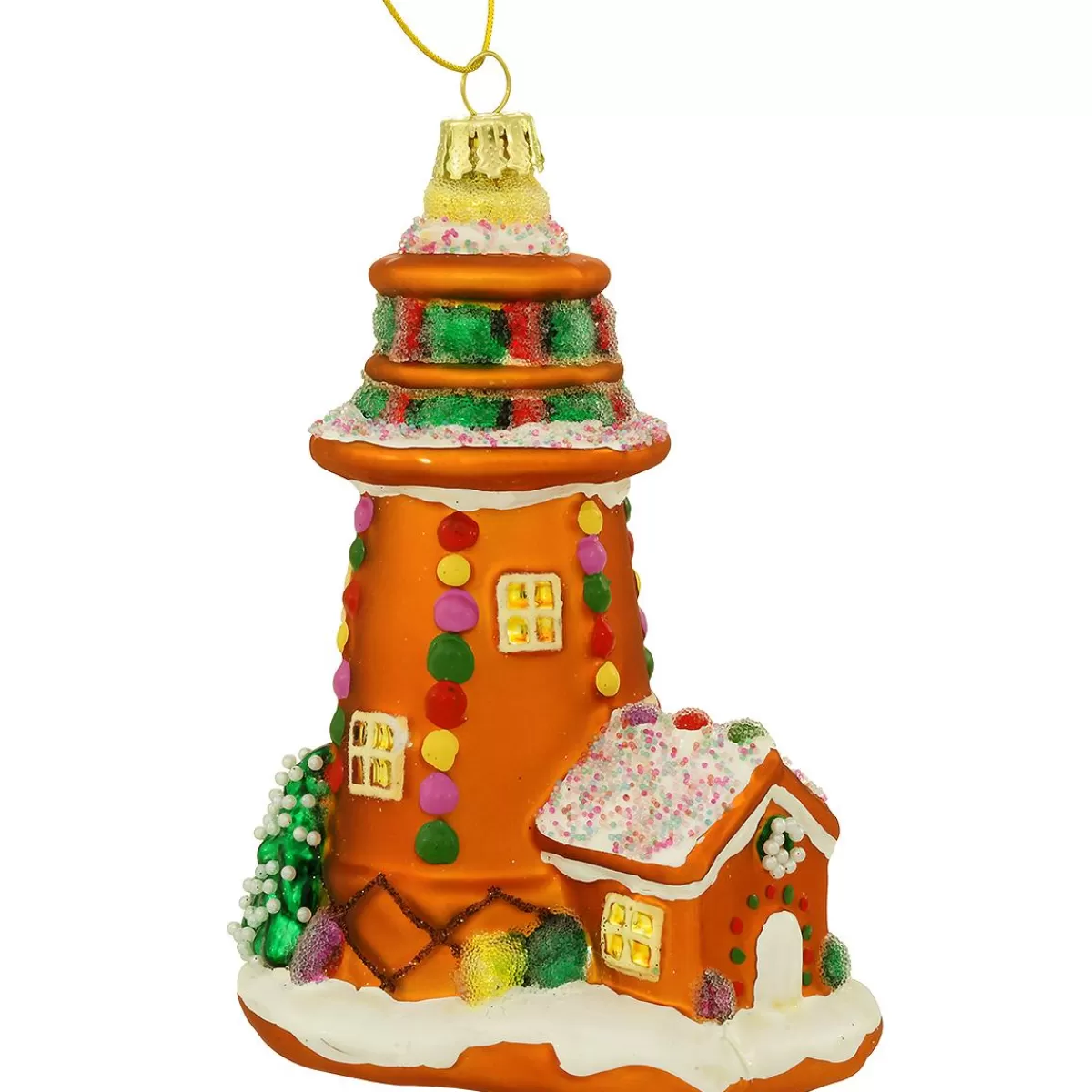 Bronner's Christmas Wonderland Gingerbread Lighthouse Glass Ornament> Food, Drinks, & Cooking