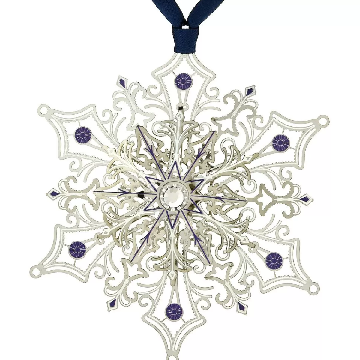 Bronner's Christmas Wonderland Glittering Silver Snowflake Metal Ornament | Snowflakes & Icicles