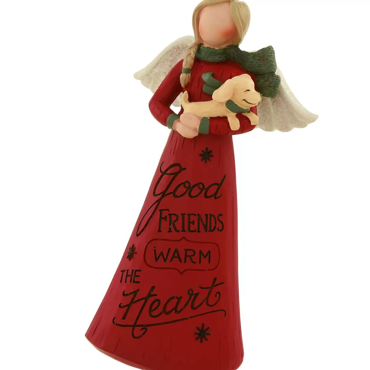 Bronner's Christmas Wonderland Good Friends Warm The Heart Angel With Dog Figure | Home Decor & Gifts