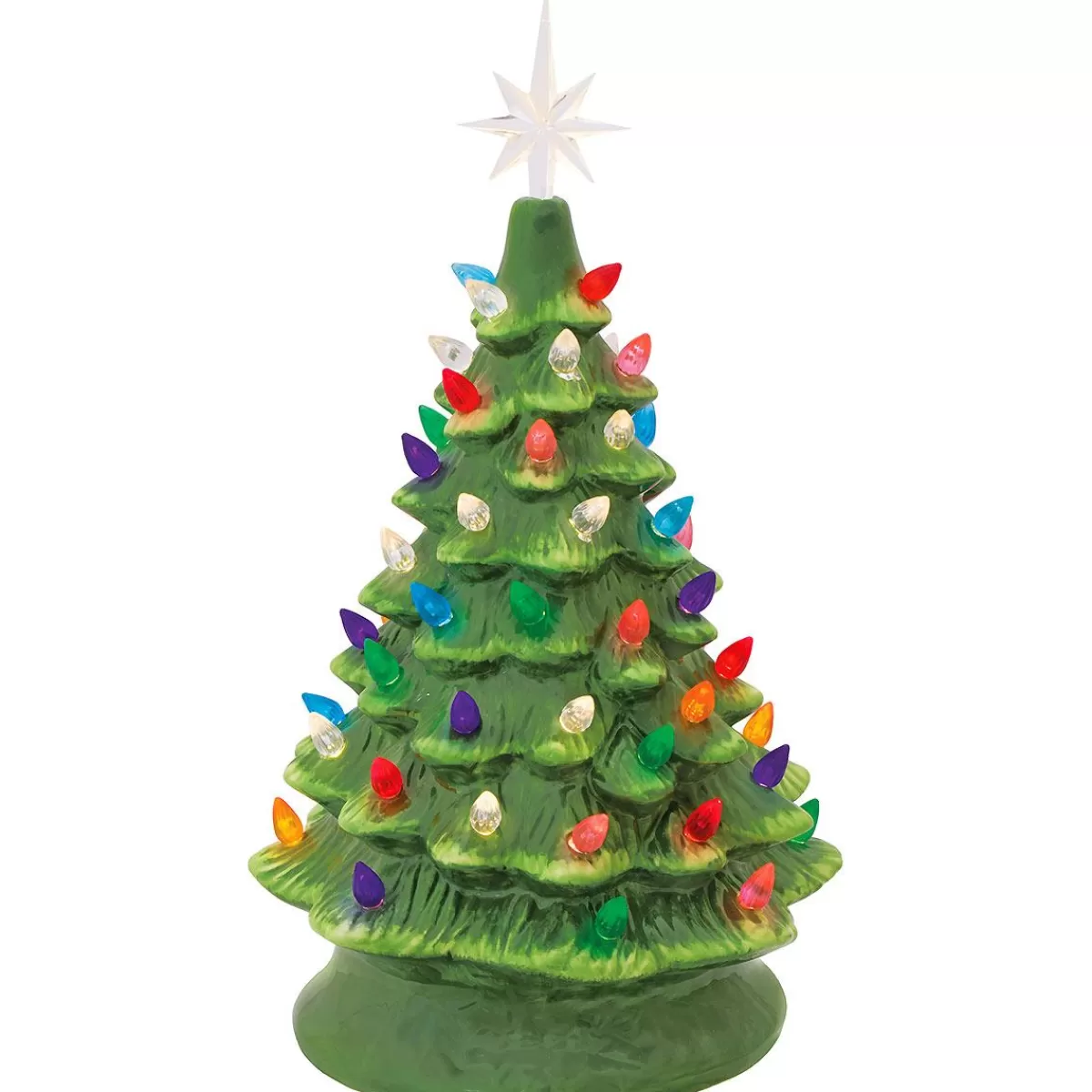 Bronner's Christmas Wonderland Green Ceramic Christmas Tree With Lights | Home Decor & Gifts