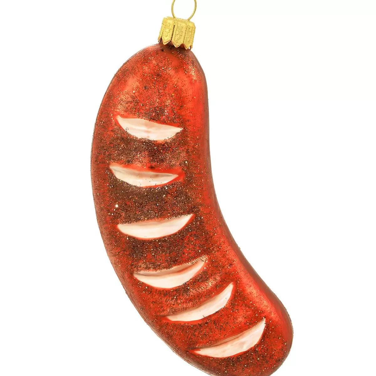 Bronner's Christmas Wonderland Grilled Sausage Glass Ornament> Food, Drinks, & Cooking