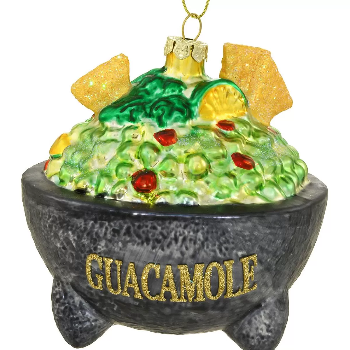 Bronner's Christmas Wonderland Guacamole Bowl With Chips Glass Ornament> Food, Drinks, & Cooking