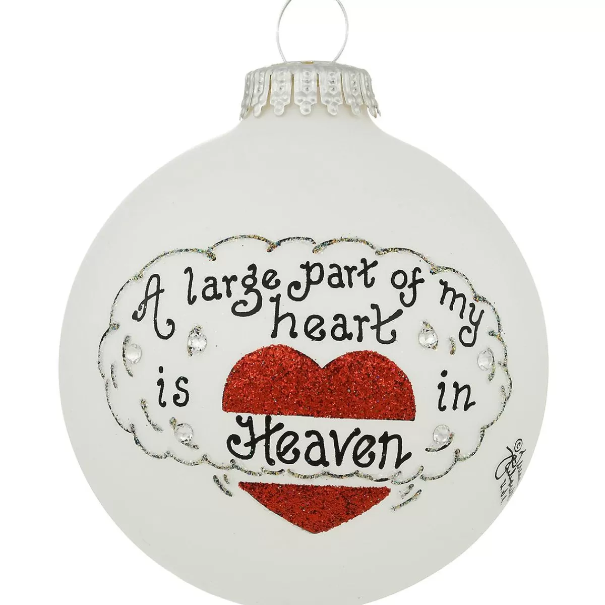 Bronner's Christmas Wonderland Heart In Heaven Heart Gifts Glass Ornament> In Memory Of