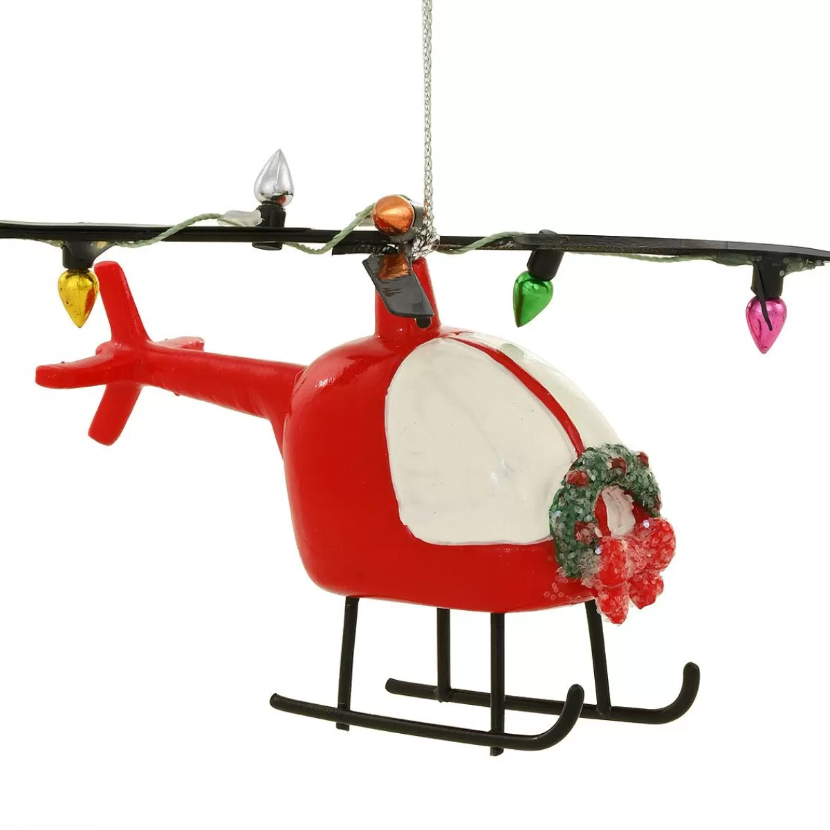 Bronner's Christmas Wonderland Helicopter With Christmas Lights Resin Ornament> Hobbies & Occupations