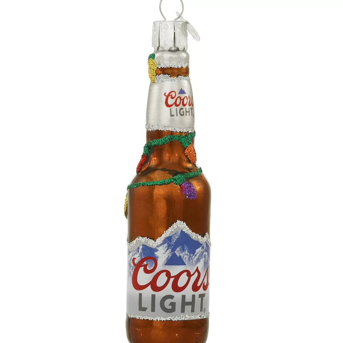 Bronner's Christmas Wonderland Holiday Coors Light Beer Bottle Glass Ornament> Food, Drinks, & Cooking