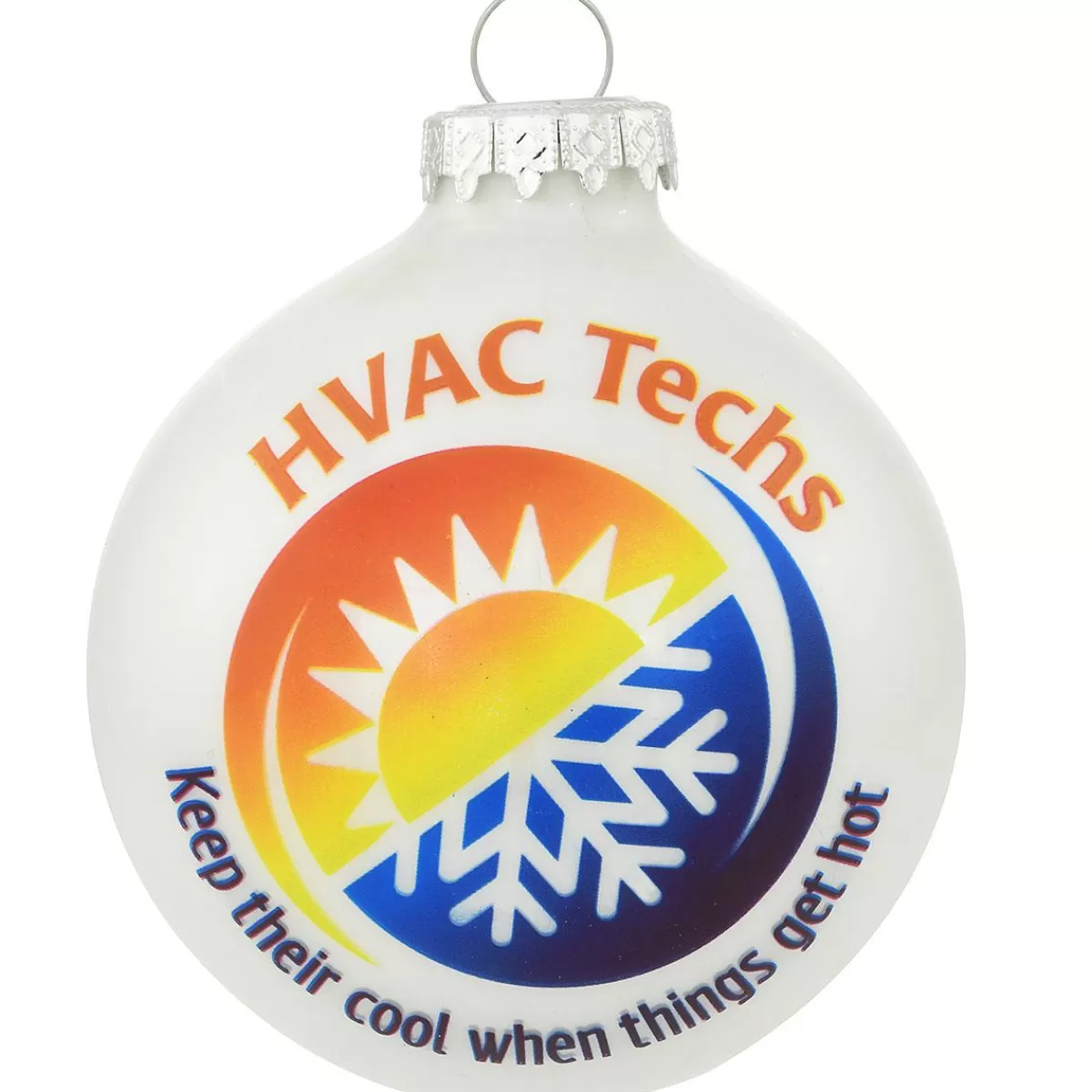 Bronner's Christmas Wonderland Hvac Techs Keep Their Cool Glass Ornament> Hobbies & Occupations