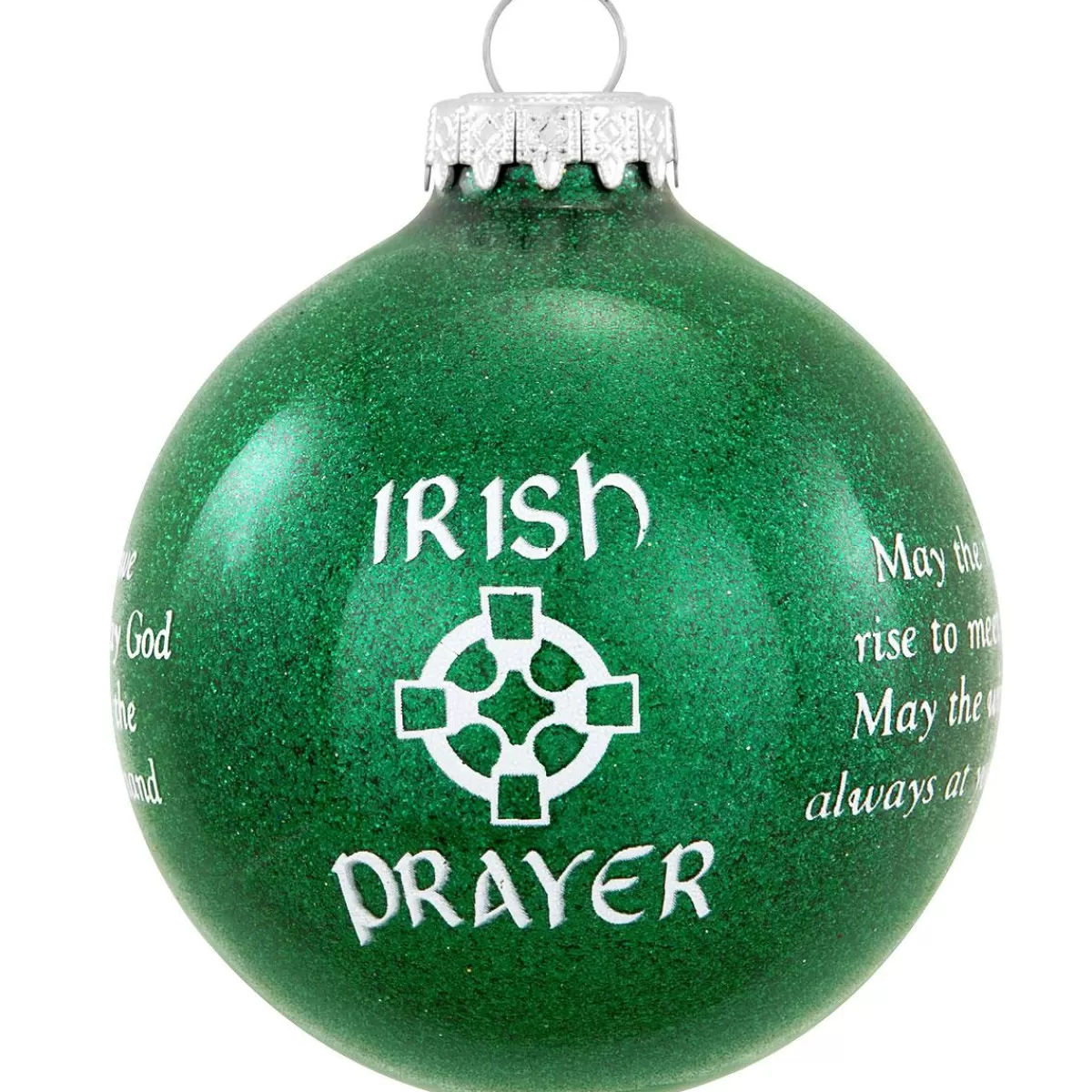 Bronner's Christmas Wonderland Irish Prayer Glass Sparkle Ornament | Religious