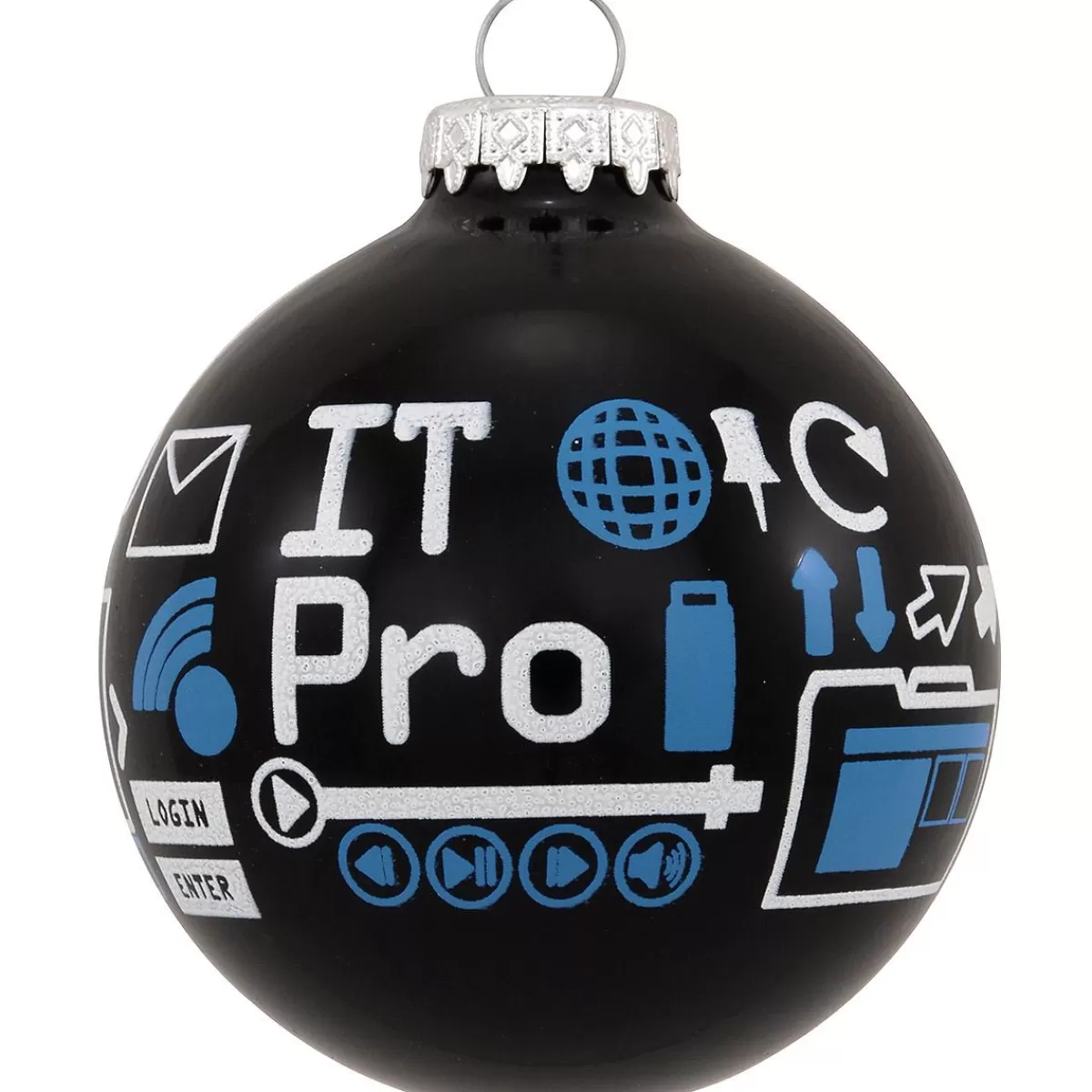 Bronner's Christmas Wonderland It Pro Black Glass Ornament> Hobbies & Occupations