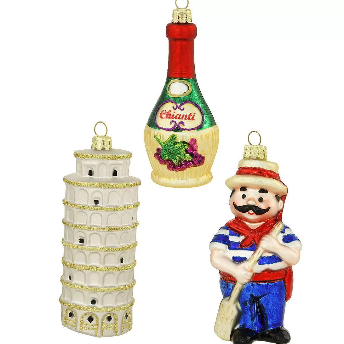 Bronner's Christmas Wonderland Italy Glass Ornaments Boxed Set Of 3 | Sets