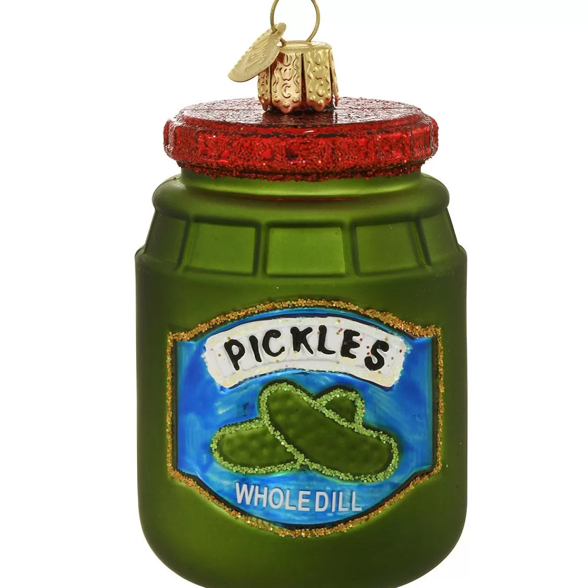 Bronner's Christmas Wonderland Jar Of Pickles Glass Ornament> Food, Drinks, & Cooking