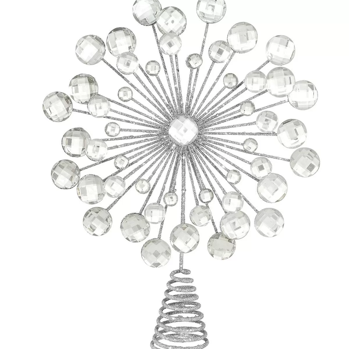 Bronner's Christmas Wonderland Jewel Snowflake Silver Tree Topper | Tree Toppers