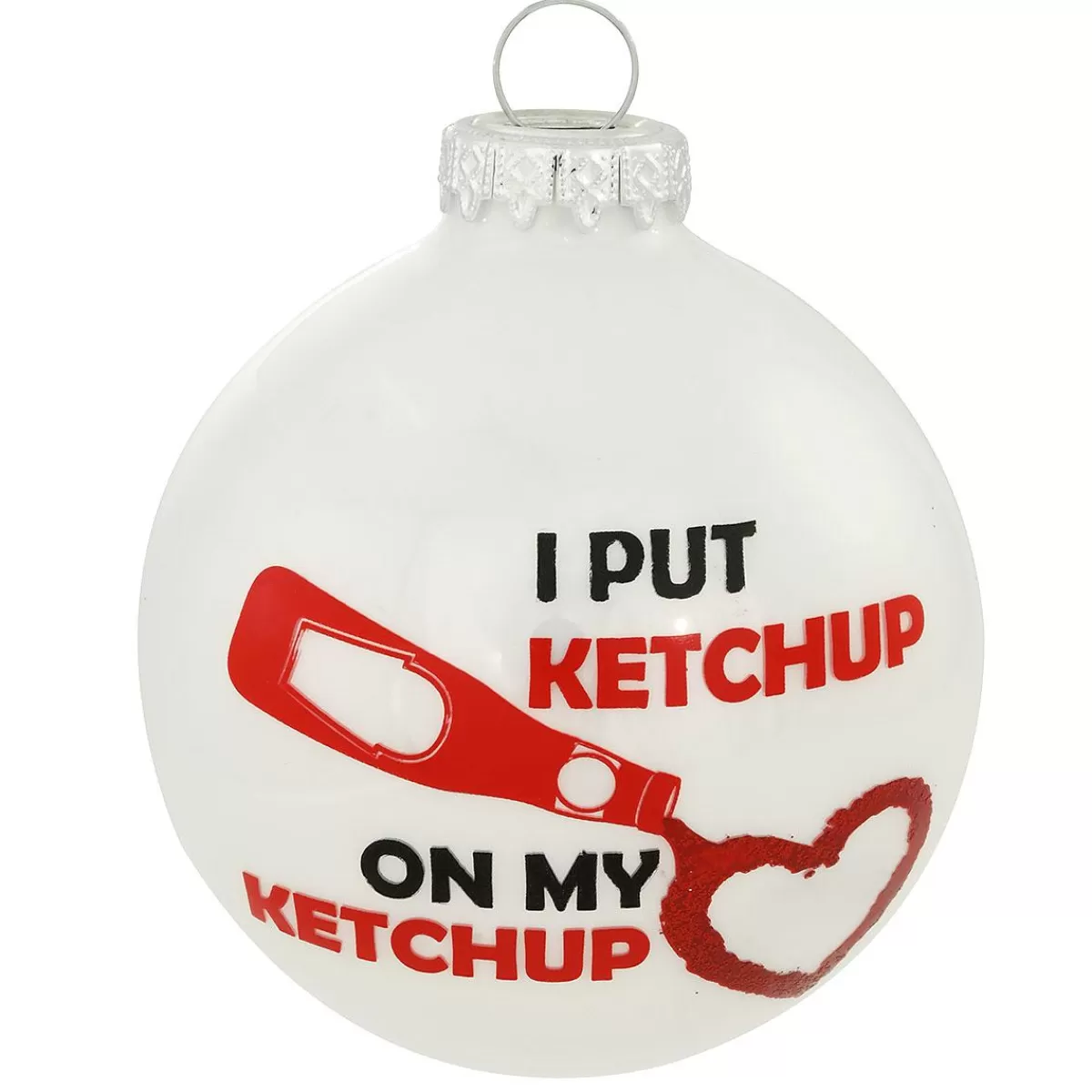 Bronner's Christmas Wonderland Ketchup On Ketchup Glass Ornament> Food, Drinks, & Cooking