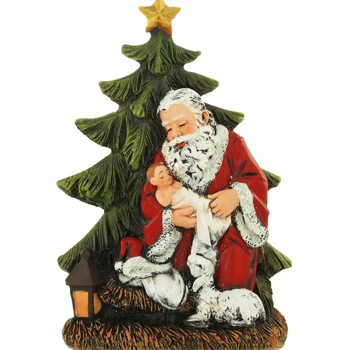 Bronner's Christmas Wonderland Kneeling Santa With Tree Figure | Home Decor & Gifts