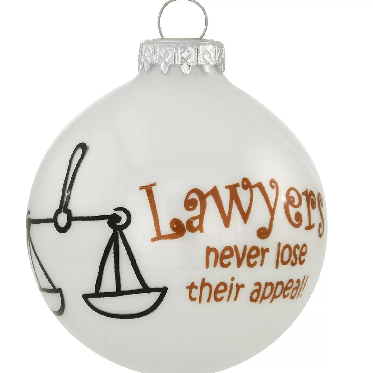 Bronner's Christmas Wonderland Lawyer White Opal Glass Ornament> Hobbies & Occupations