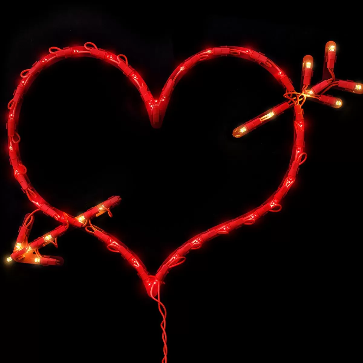 Bronner's Christmas Wonderland Led Heart With Arrow Ornamental | Small Lighted Ornamental Shapes