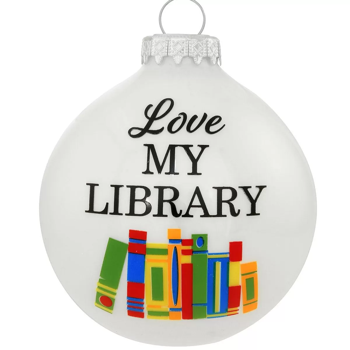 Bronner's Christmas Wonderland Love My Library Glass Ornament> Hobbies & Occupations