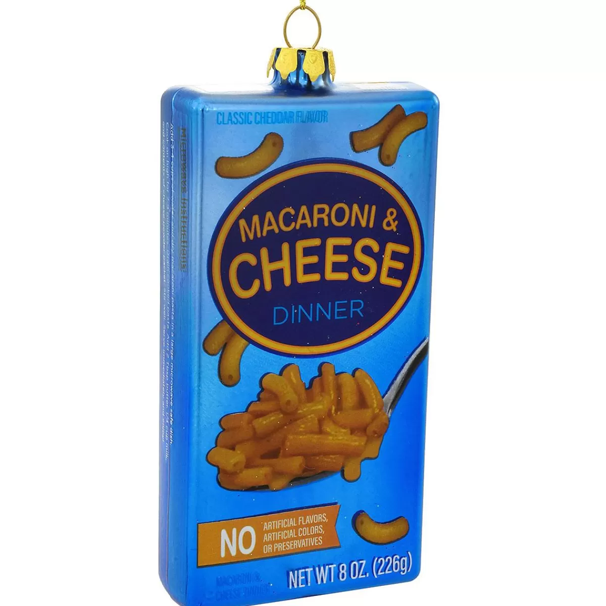 Bronner's Christmas Wonderland Macaroni And Cheese Box Glass Ornament> Food, Drinks, & Cooking