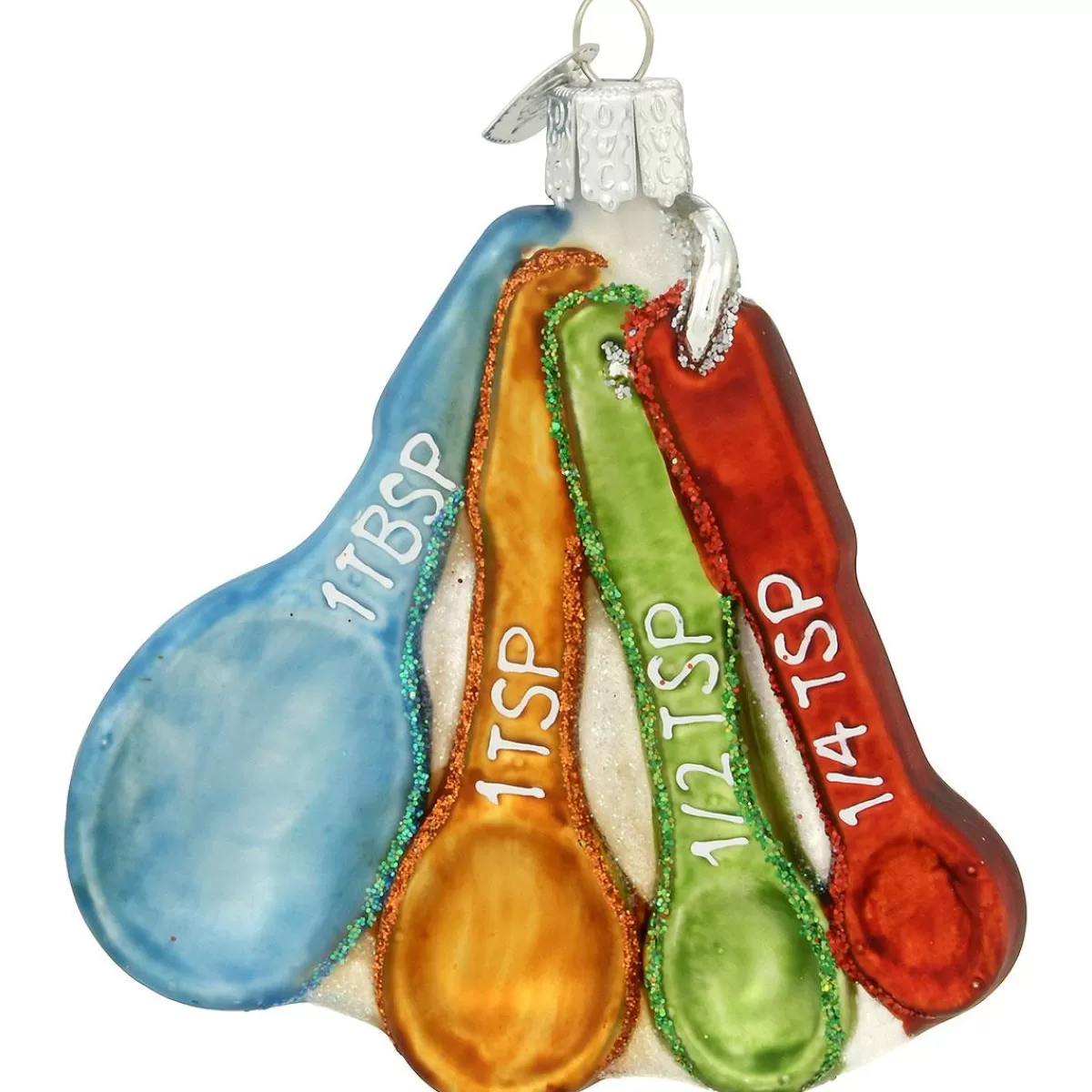 Bronner's Christmas Wonderland Measuring Spoons Glass Ornament> Food, Drinks, & Cooking