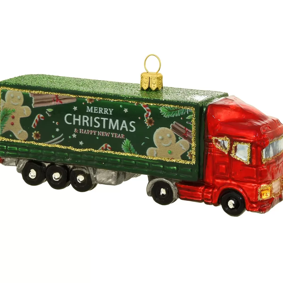 Bronner's Christmas Wonderland Merry Christmas Semi-Truck Glass Ornament> Hobbies & Occupations