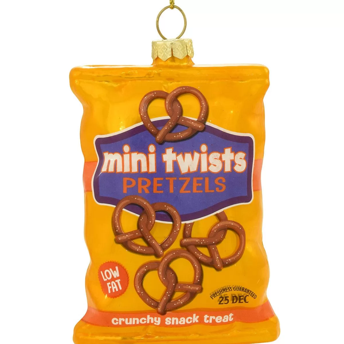 Bronner's Christmas Wonderland Mini Twists Pretzels 3.5 Inch Glass Ornament> Food, Drinks, & Cooking