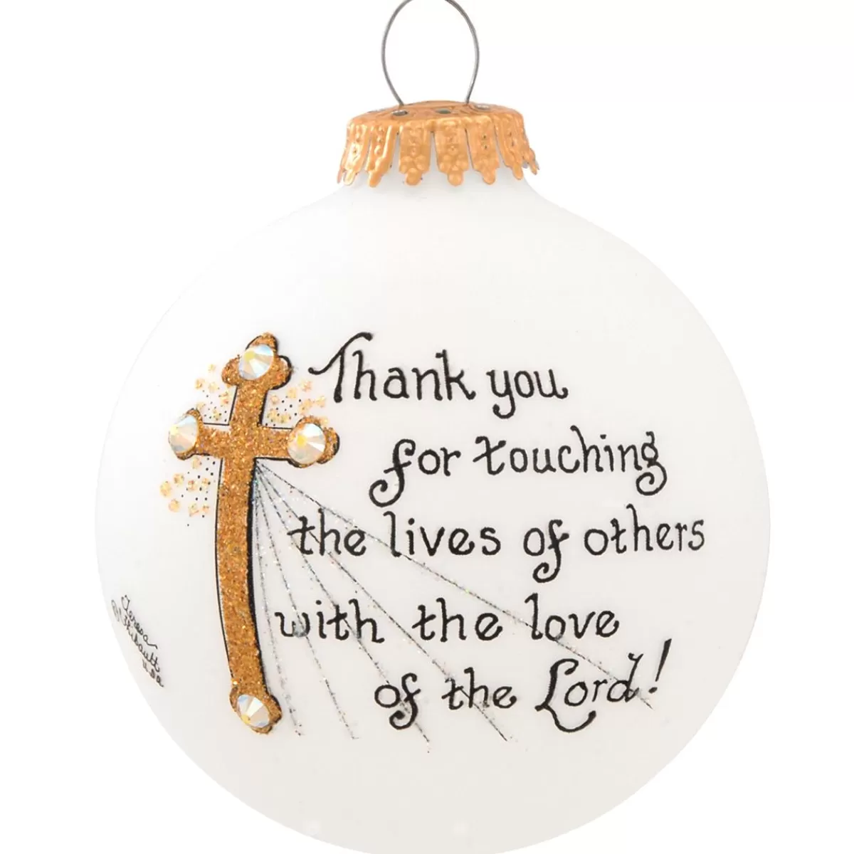 Bronner's Christmas Wonderland Ministry Thank You Glass Ornament> Hobbies & Occupations