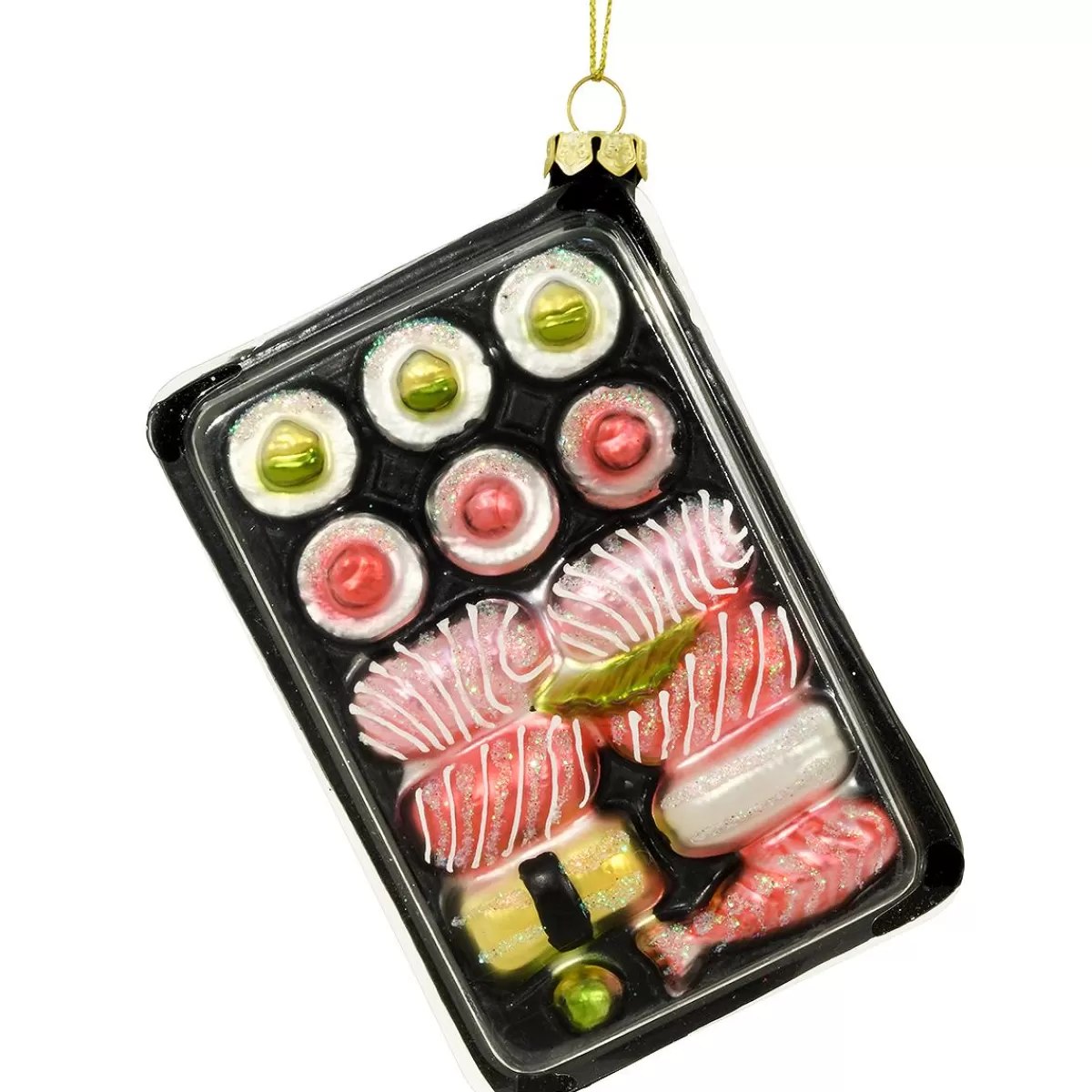 Bronner's Christmas Wonderland Mixed Sushi Box 5 Inch Glass Ornament> Food, Drinks, & Cooking