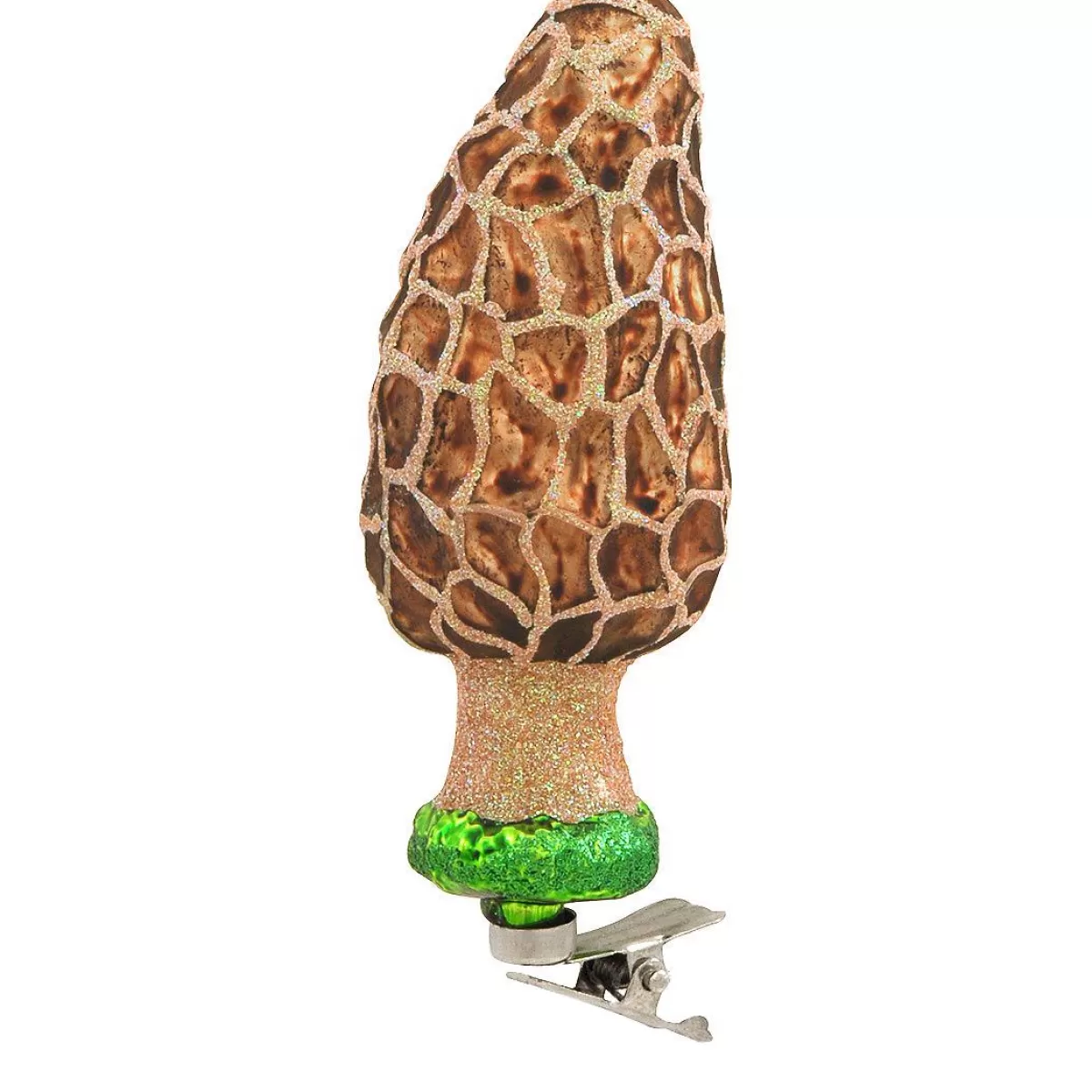 Bronner's Christmas Wonderland Morel Mushroom Clip-On Glass Ornament> Food, Drinks, & Cooking