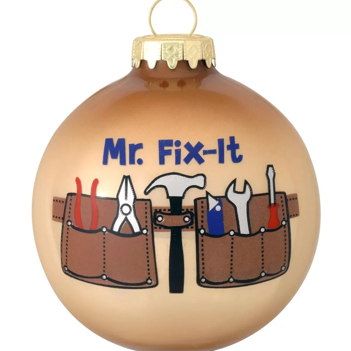 Bronner's Christmas Wonderland Mr Fix-It Tool Belt Glass Ornament> Hobbies & Occupations