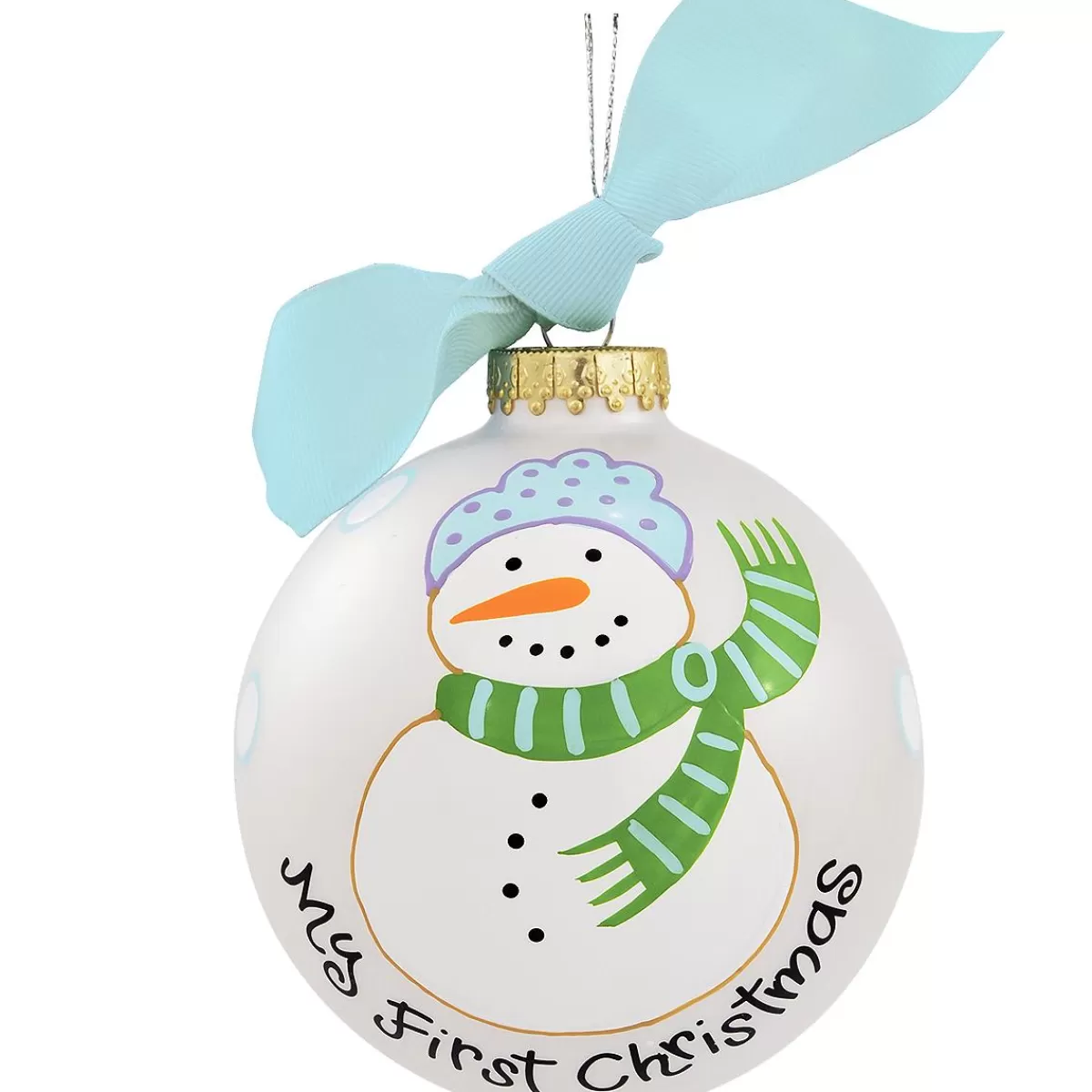 Bronner's Christmas Wonderland My First Christmas With Snowman Boy Glass Ornament | Snowmen