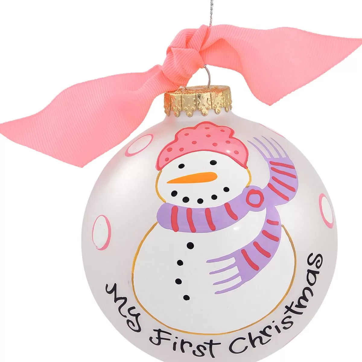 Bronner's Christmas Wonderland My First Christmas With Snowman Girl Glass Ornament | Snowmen