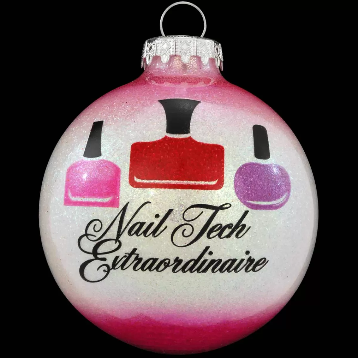 Bronner's Christmas Wonderland Nail Tech Extraordinaire Glass Ornament> Hobbies & Occupations