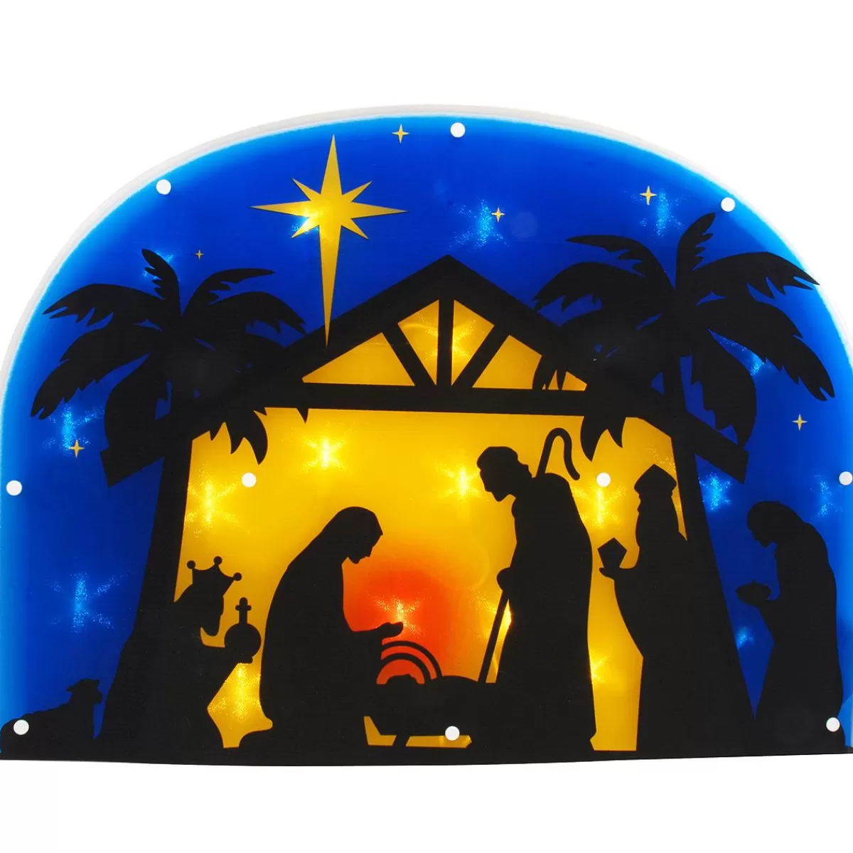 Bronner's Christmas Wonderland Nativity 21 Inch Shimmer Lighted Silhouette | Small Lighted Ornamental Shapes